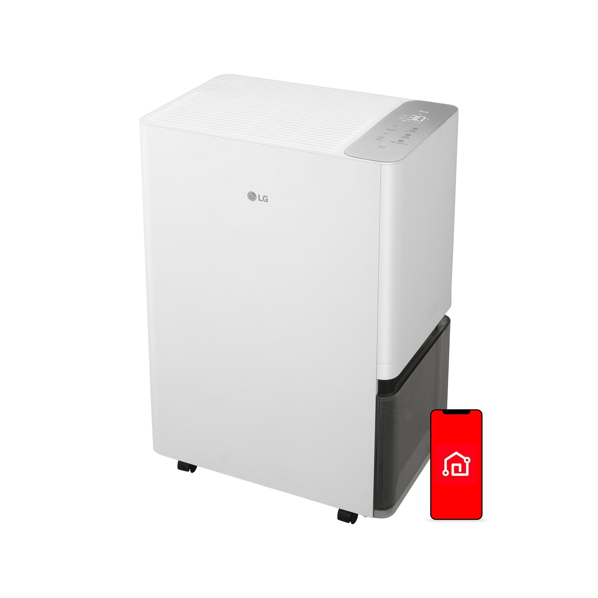 LG PuriCare 50-Pint Energy Star Certified Smart Dehumidifier with Wi-Fi, Continuous Drain Option, Quiet Operation #DT501BWR0